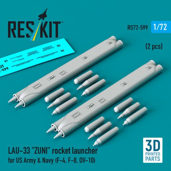 1:72 LAU-33 ZUNI rocket launcher for US Army & Navy (2 pcs)