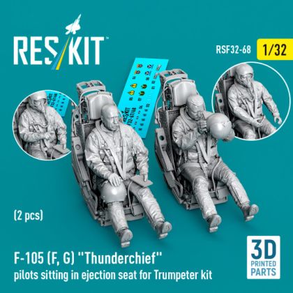 1:32 F-105F/G Thunderchief pilots sitting in ejection seat for Trumpeter kit (2 pcs) 