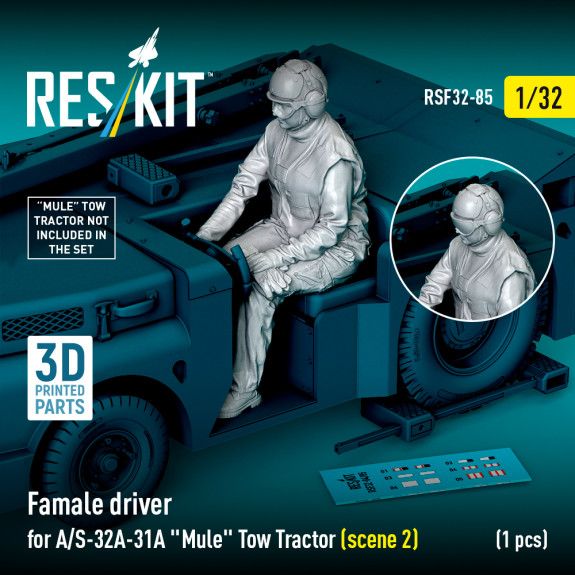 1:32 Female driver for A/S-32A-31A Mule Tow Tractor (scene 2) (1 pcs)