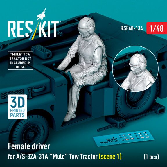 1:48 Female driver for A/S-32A-31A Mule Tow Tractor (scene 2) (1 pcs)