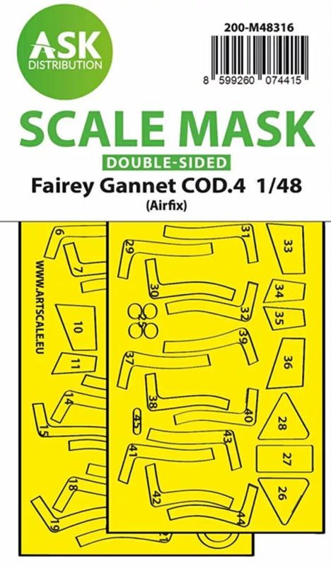 1:48 Fairey Gannet COD.4 double-sided fit and self adhesive express mask for Airfix