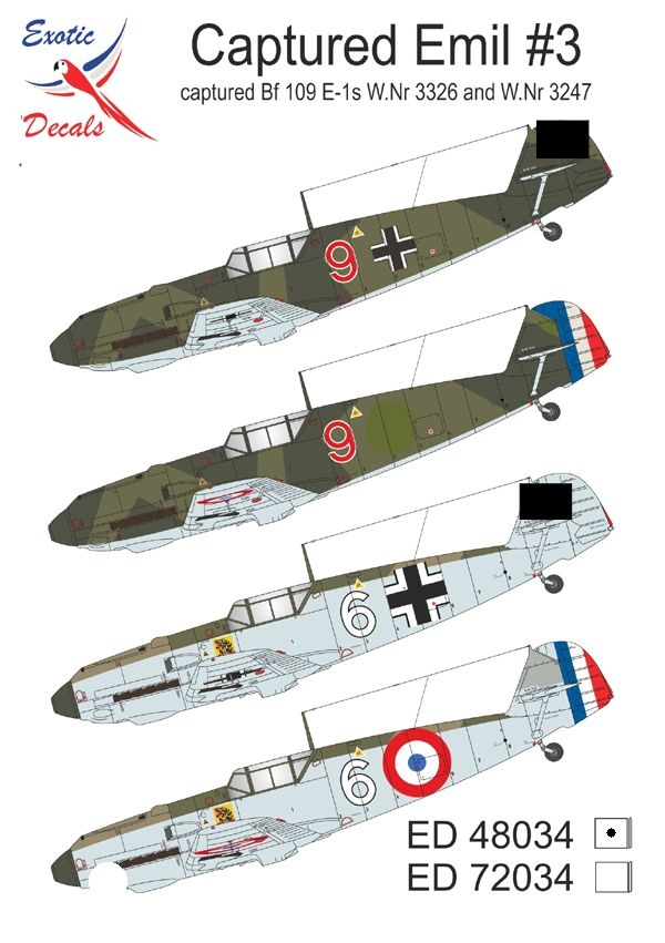 1:48 Captured Emil Part 3 - Captured Bf-109 E-1s W.Nr 3326 and W.Nr 3247