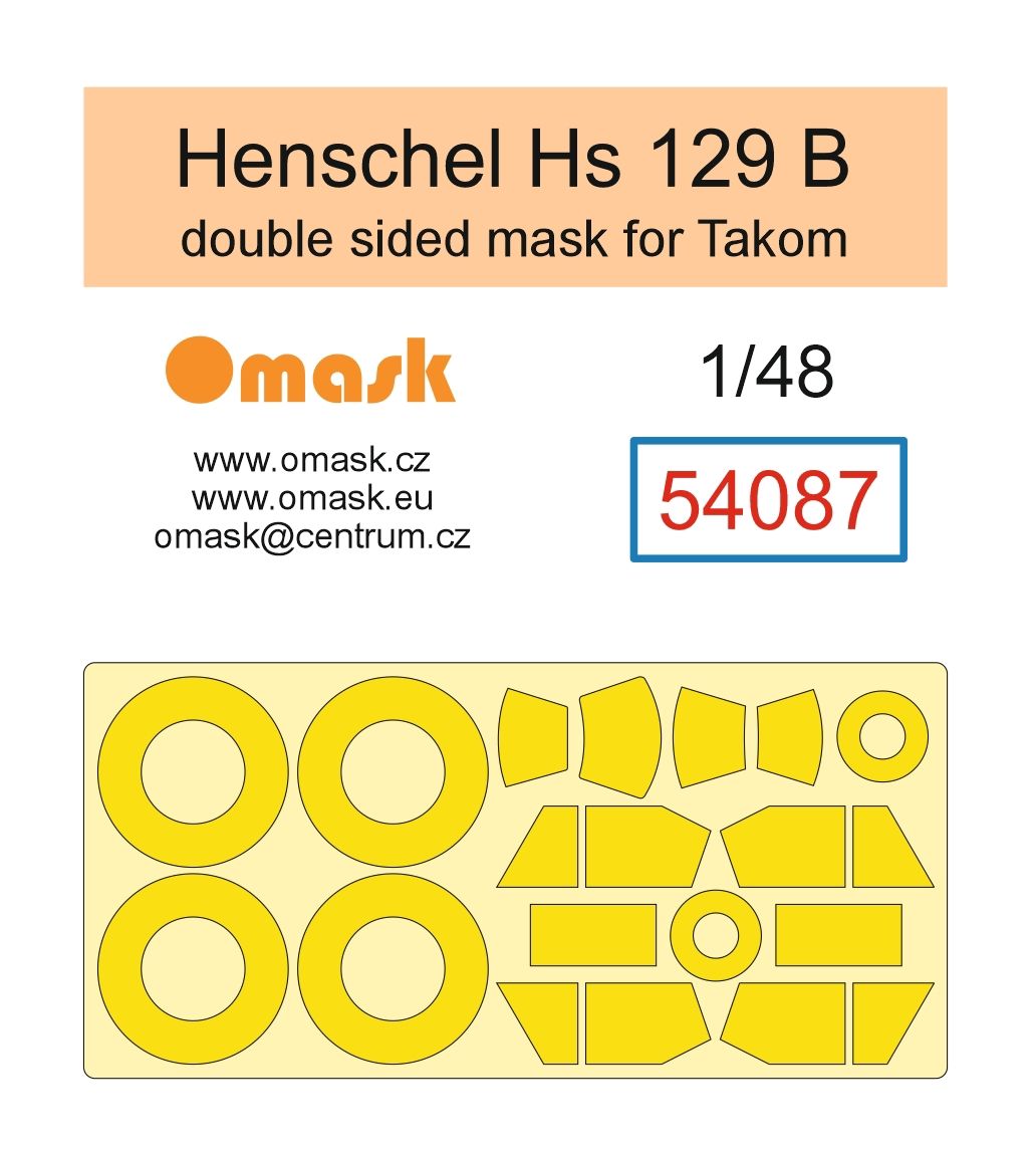 1:48 Henschel Hs 129 B double sided mask (forTakom)