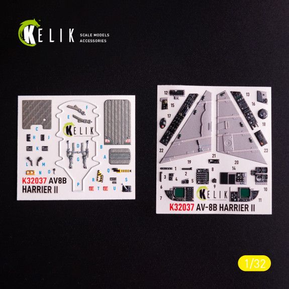 1:32 AV-8 Harrier - interior 3D decals for Trumpeter kit