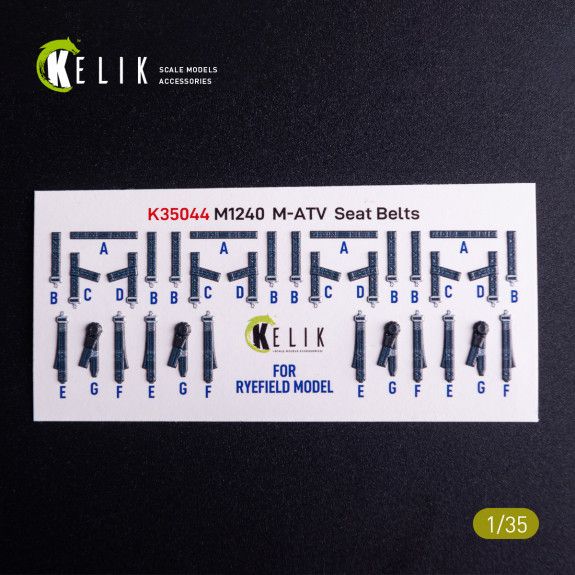 1:35 M1240A M-ATV seat belts - interior 3D decals for RFM kit