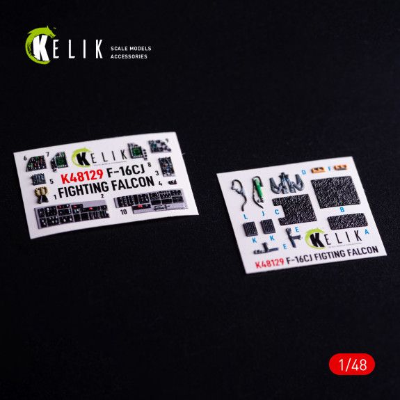 1:48 F-16CJ - interior 3D decals for Hasegawa kit 