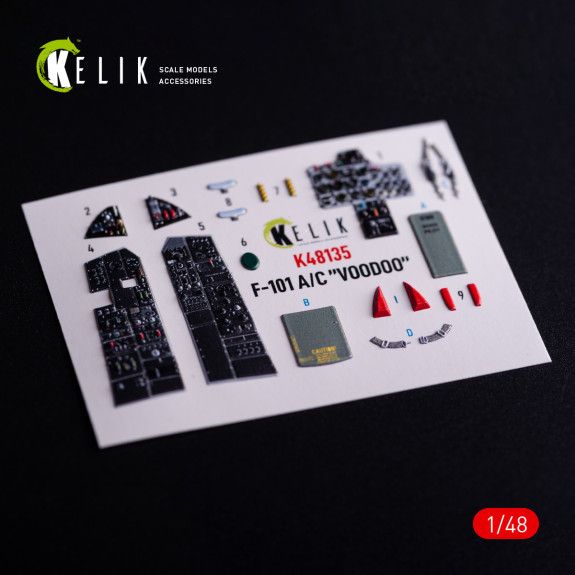 1:48 F-101A/C VooDoo - interior 3D decals for Zimi Model/KittyHawk kit