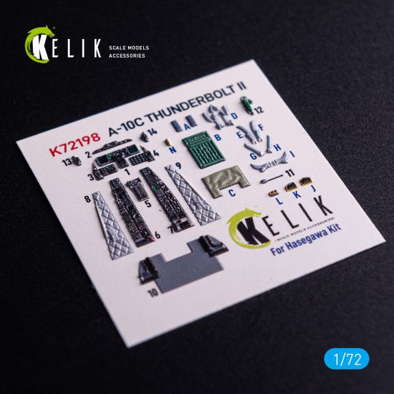 1:72 A-10C - interior 3D decals for Hasegawa kit