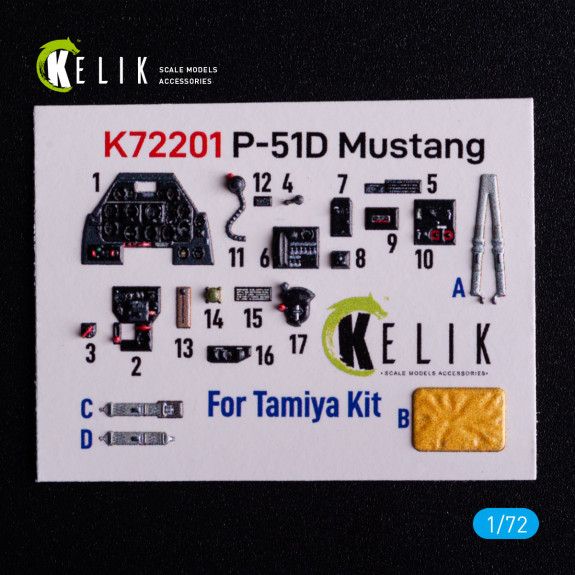 1:72 P-51D Mustang - interior 3D decals for Tamiya kit