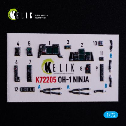 1:72 OH-1 NINJA - interior 3D decals for Aoshima kit