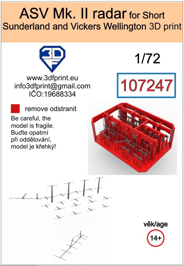 1:72 ASV Mk. II radar for Short Sunderland and Vickers Wellington