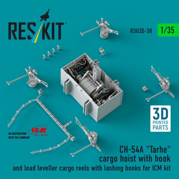 1:35 CH-54A Tarhe cargo hoist with hook and load leveller cargo reels with lashing hooks for ICM kit