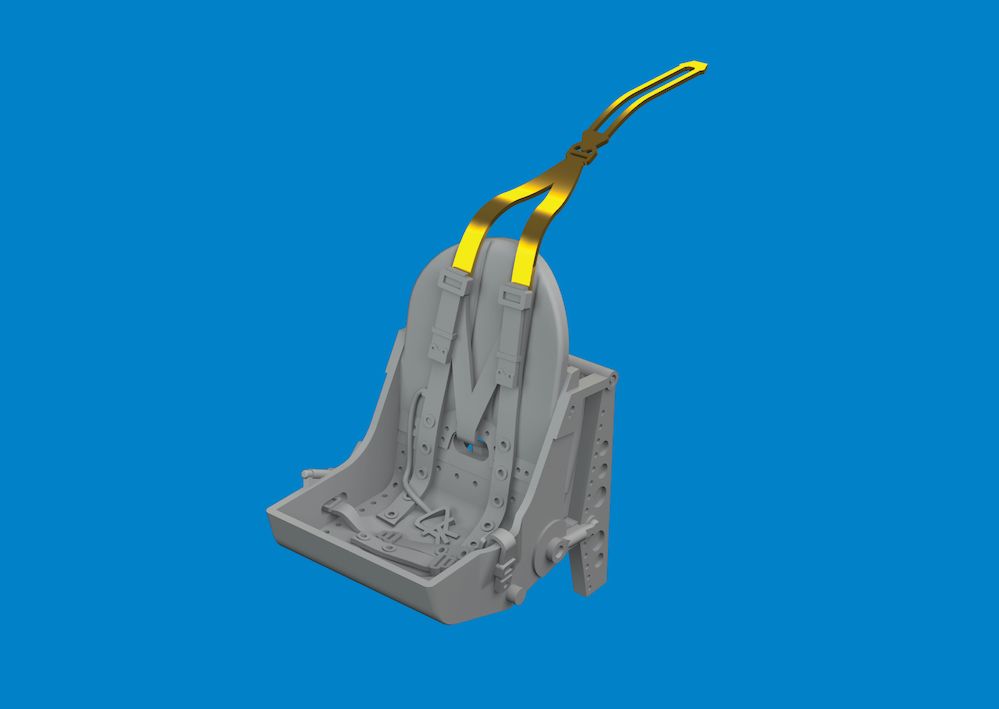 1:72 Spitfire Mk.I/II/V Bakelite Seat With Integral Belts PRINT IBG