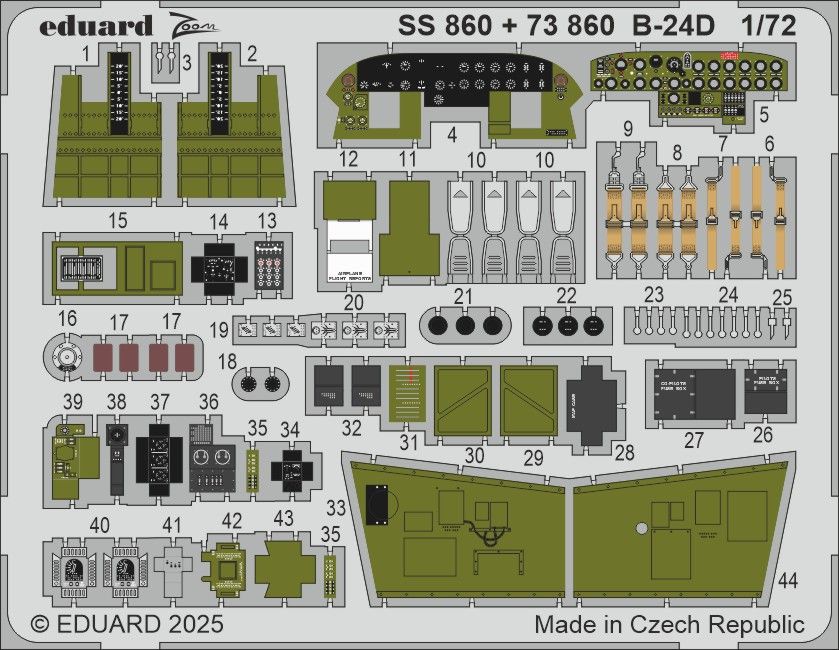 1:72 B-24D Cockpit & Engines detail set for Airfix