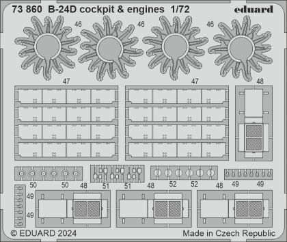 1:72 B-24D Cockpit & Engines detail set for Airfix
