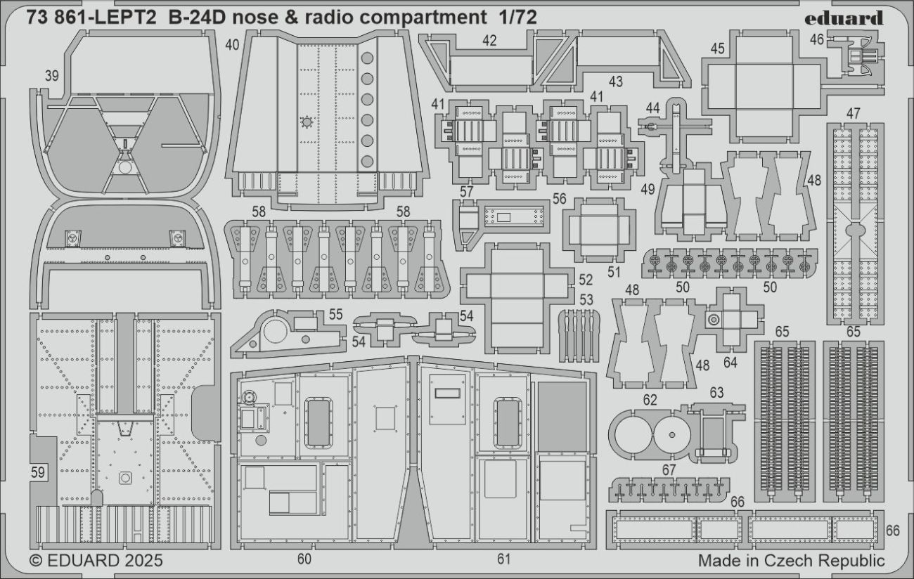 1:72  B-24D Nose & Radio Compartment detail set for Airfix