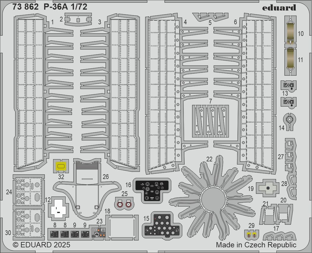 1:72  P-36A detail set for Arma Hobby