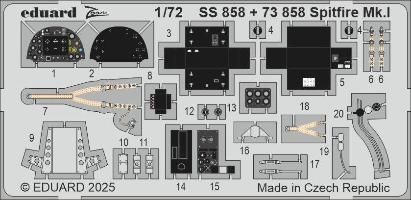 1:72 Spitfire Mk.I detail set for IBG