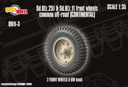 1:35 Sd.Kfz. 251 & 11 - Front Wheels Common Off-Road (Continental)