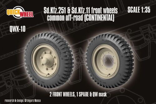 1:35 Sd.Kfz. 251 & 11 - Front Wheels Common Off-Road (Continental)