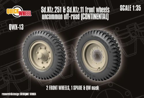 1:35 Sd.Kfz. 251 & 11 - Front Wheels Uncommon Off-Road (Continental)