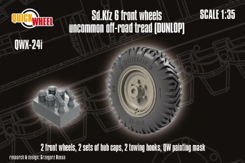 1:35 Sd.Kfz. 6 - Front Wheels Uncommon Off-Road Tread (Dunlop)
