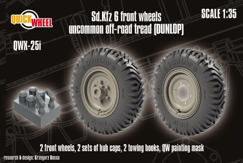 1:35 Sd.Kfz. 6 - Front Wheels Uncommon Off-Road Tread (Dunlop)