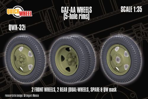 1:35 GAZ-AA - Wheels (5-Hole Rims)