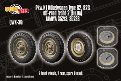 1:35 Pkw. K1 Kubelwagen Type 82 823 Off-Road Tread 2 (Fulda / for Tamiya Kits)