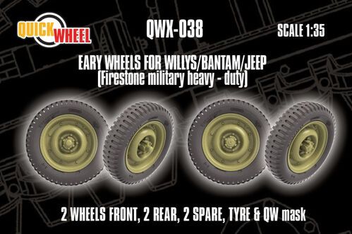 1:35 Willys / Bantam / Jeep - Early Wheels (Firestone Military Heavy Duty)