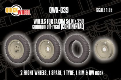 1:35 Sd.Kfz. 250 - Wheels Common Off-Road (Continental / for Takom Kits)