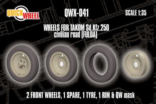 1:35 Sd.Kfz. 250 - Wheels Civilian Road (Fulda / for Takom Kits)