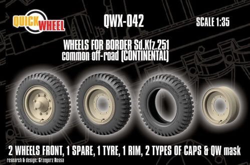 1:35 Sd.Kfz. 251 - Wheels Common Off-Road (Continental / for Border Models Kits)
