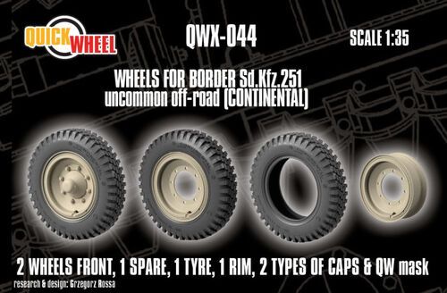 1:35 Sd.Kfz. 251 - Wheels Uncommon Off-Road (Continental / for Border Models Kits)
