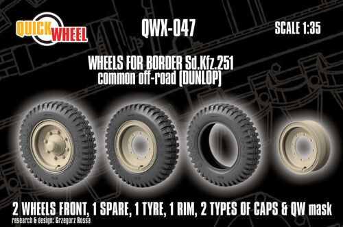 1:35 Sd.Kfz. 251 - Wheels Common Off-Road (Dunlop / for Border Models Kits) 