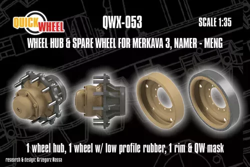 1:35 Merkava 3 and Namer Late Wheel Hub & Spare Wheel (for Meng Kits)
