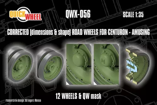 1:35 Centurion - Corrected Road Wheels 12 Wheels & QW Mask (for Amusing Hobby Kits)