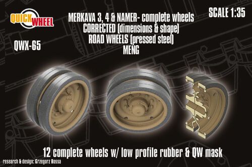 1:35 Merkava 3 and 4 / Namer - Corrected Road Wheels (Pressed Steel) (for Meng Kits)
