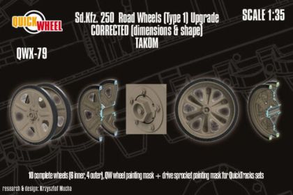 1:35 Sd.Kfz. 250 - Corrected Road Wheels (Type 1) (for Takom Kits)