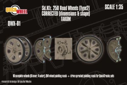 1:35 Sd.Kfz. 250 - Corrected Road Wheels (Type 2) (for Takom Kits)