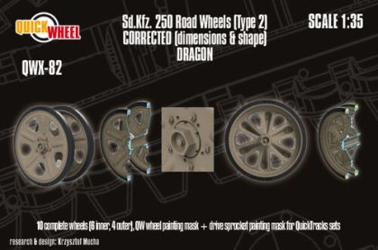1:35 Sd.Kfz. 250 - Corrected Road Wheels (Type 2) (for Dragon Kits)
