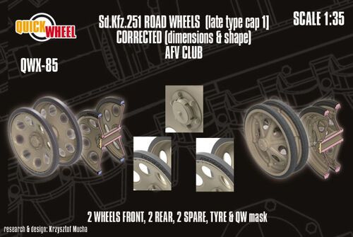 1:35 Sd.Kfz. 251 - Corrected Road Wheels (for AFV Club Kits)