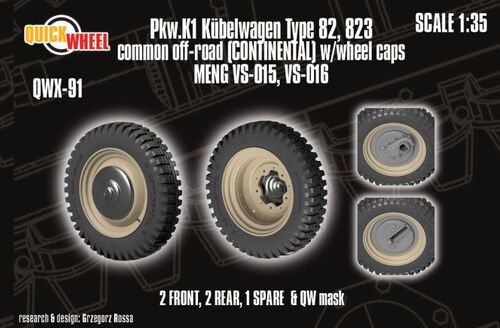 1:35 Pkw. K1 Kubelwagen Type 82 - 823 Common Off-Road (Continental) w/ Wheel Caps (for Meng Kits)