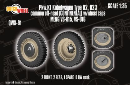 1:35 Pkw. K1 Kubelwagen Type 82 - 823 Common Off-Road (Continental) w/ Wheel Caps (for Meng Kits)