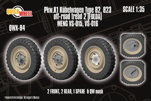 1:35 Pkw. K1 Kubelwagen Type 82 - 823 Off-Road Tread 2 (Fulda) (for Meng Kits)