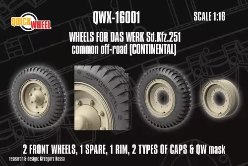 1:16 Sd.Kfz. 251 - Wheels Common Off-Road (Continental / for Das Werk Kits)