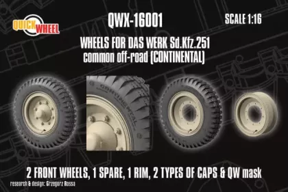 1:16 Sd.Kfz. 251 - Wheels Common Off-Road (Continental / for Das Werk Kits)