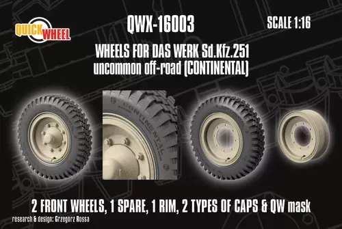1:16 Sd.Kfz. 251 - Wheels Uncommon Off-Road (Continental / for Das Werk Kits)