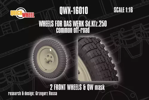 1:16 Sd.Kfz. 250 - Common Off-Road 2 Front Wheels (for Das Werk Kits)