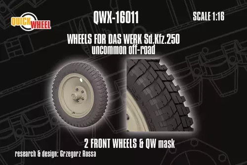1:16 Sd.Kfz. 250 Uncommon Off-Road 2 Front Wheels (for Das Werk Kits)